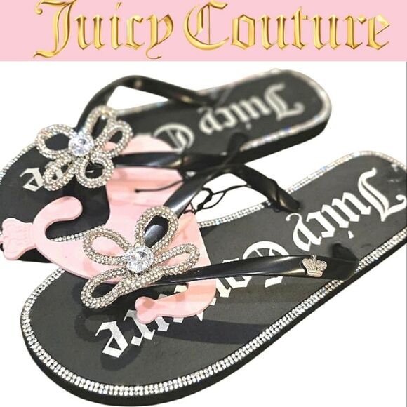 Juicy Couture Soledad Rhinestone Flower Flip-Flop Sandals - Picture 1 of 8